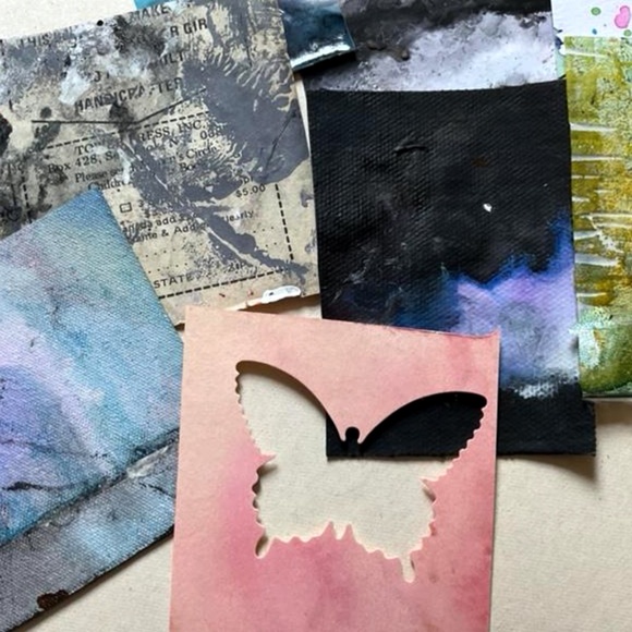 Junk Journal Pack 15+ Hand painted Pieces, Great for scrapbooking, college - Picture 10 of 12